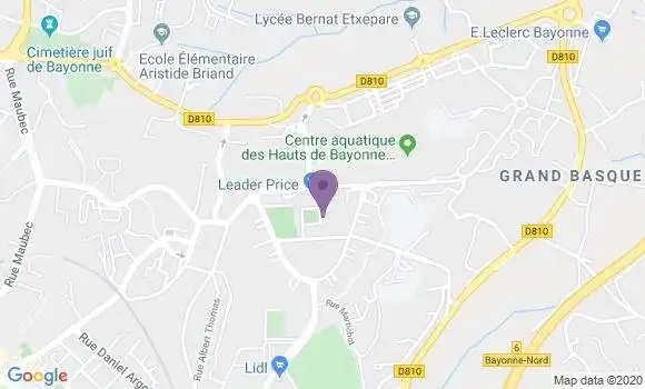 Localisation Banque Postale Agence de Bayonne Sainte Croix