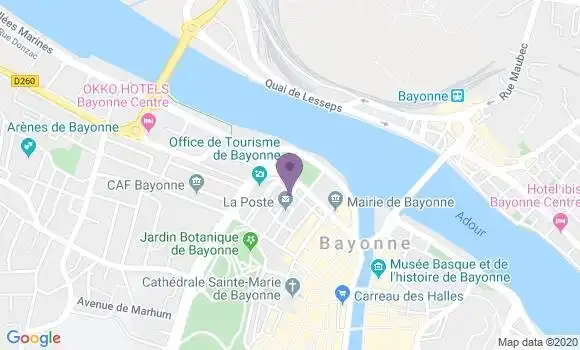 Localisation Banque Postale Agence de Bayonne Labat