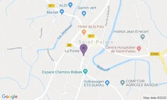 Localisation Banque Postale Agence de Saint Palais