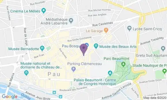 Localisation Banque Postale Agence de Pau Bosquet