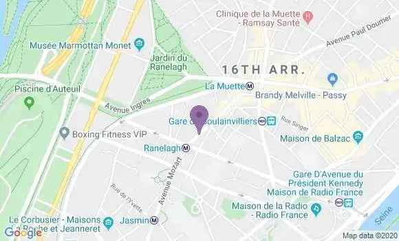 Localisation LCL Agence de Paris Ranelagh
