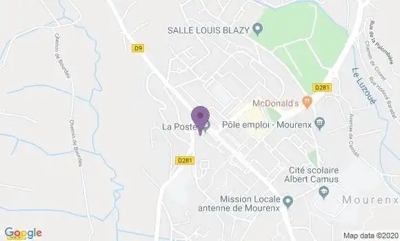 Localisation Banque Postale Agence de Mourenx