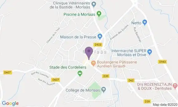 Localisation Banque Postale Agence de Morlaas
