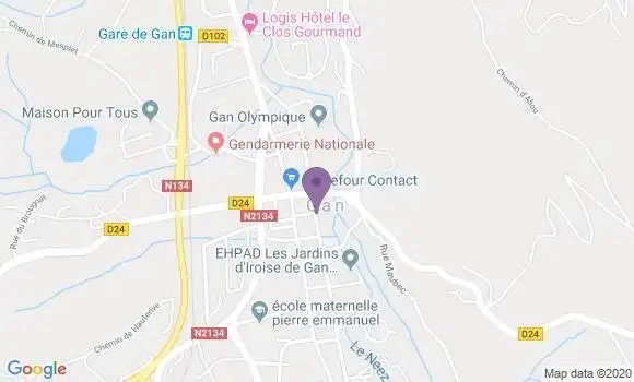 Localisation Banque Postale Agence de Gan