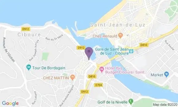 Localisation Banque Postale Agence de Ciboure