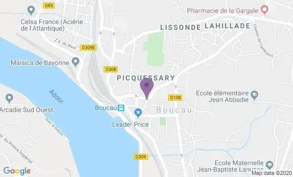 Localisation Banque Postale Agence de Boucau