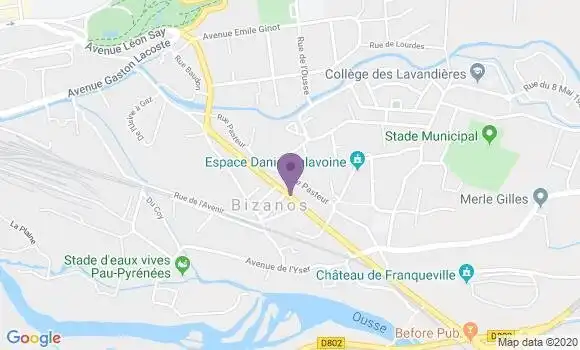 Localisation Banque Postale Agence de Bizanos
