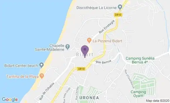 Localisation Banque Postale Agence de Bidart