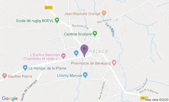 Localisation Banque Postale Agence de Bénéjacq