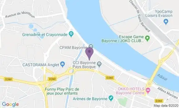 Localisation Banque Postale Agence de Bayonne Allées Marines
