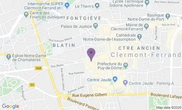 Localisation LCL Agence de Clermont Ferrand
