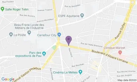 Localisation Banque Postale Agence de Pau Lawrence