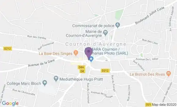 Localisation Banque Postale Agence de Cournon d