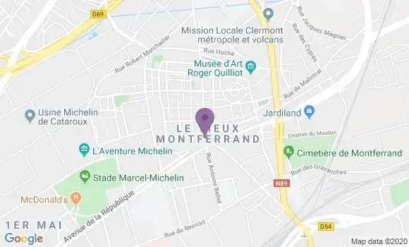Localisation Banque Postale Agence de Clermont Ferrand Montferrand
