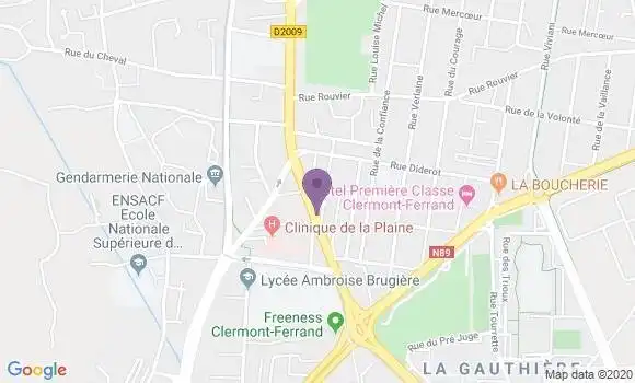 Localisation Banque Postale Agence de Clermont Ferrand la Plaine