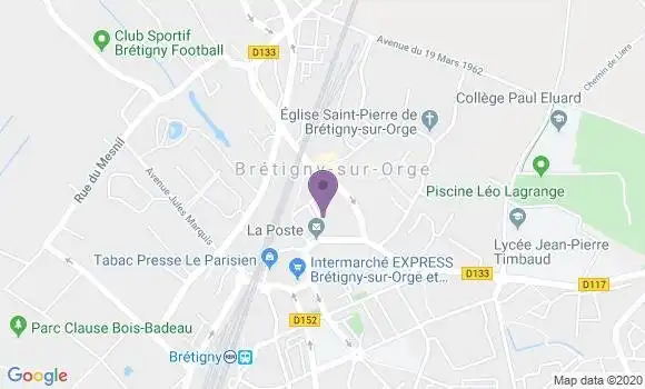 Localisation LCL Agence de Bretigny sur Orge