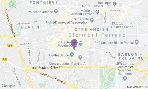 Localisation Banque Postale Agence de Clermont Ferrand Jaude