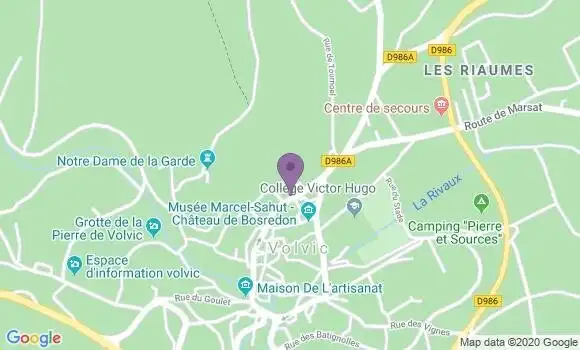 Localisation Banque Postale Agence de Volvic