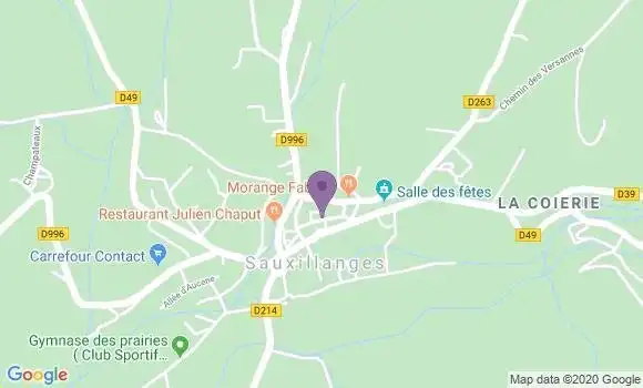 Localisation Banque Postale Agence de Sauxillanges