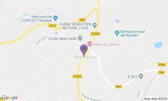 Localisation Banque Postale Agence de Randan