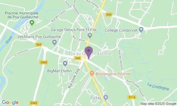 Localisation Banque Postale Agence de Puy Guillaume
