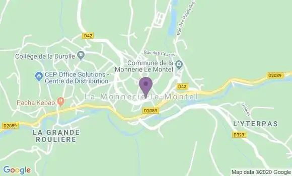 Localisation Banque Postale Agence de La Monnerie le Montel