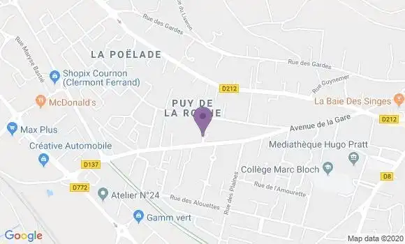 Localisation Banque Postale Agence de Les Martres de Veyre