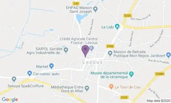 Localisation Banque Postale Agence de Lezoux