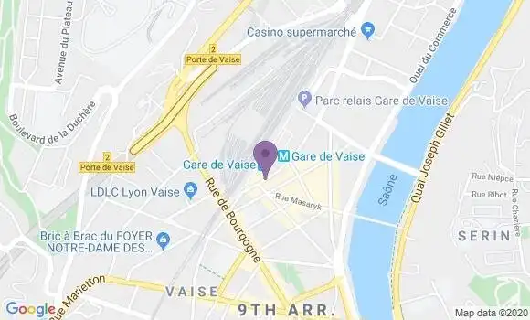 Localisation LCL Agence de Lyon Vaise Gare