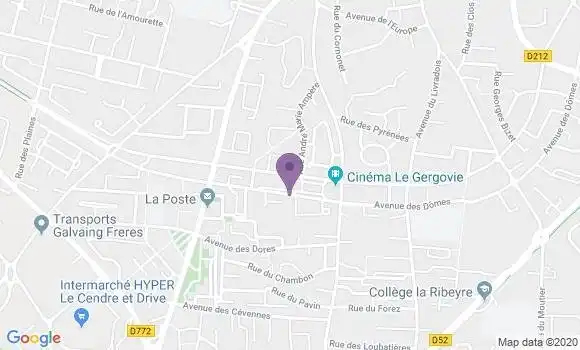 Localisation Banque Postale Agence de Cournon d