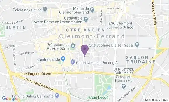 Localisation Banque Postale Agence de Clermont Ferrand Saint Eloi