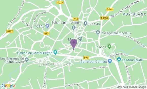 Localisation Banque Postale Agence de Châtel Guyon