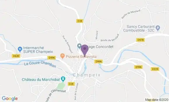 Localisation Banque Postale Agence de Champeix