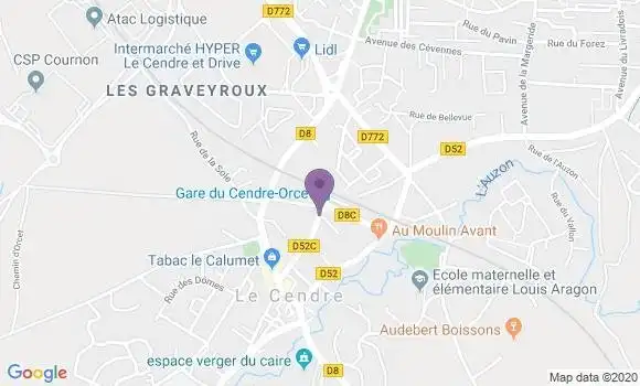 Localisation Banque Postale Agence de Le Cendre