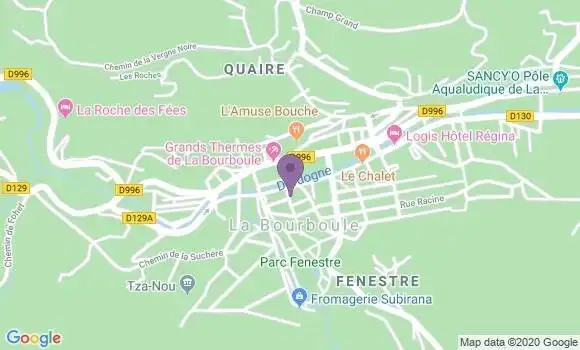 Localisation Banque Postale Agence de La Bourboule
