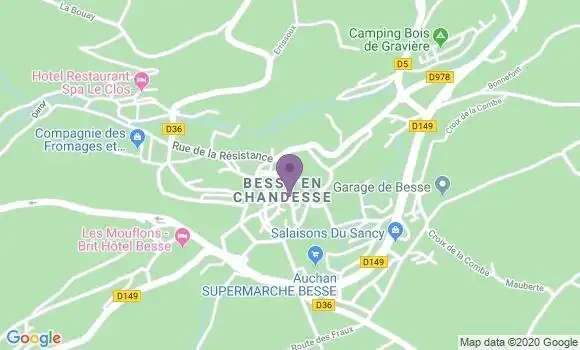 Localisation Banque Postale Agence de Besse et Saint Anastaise
