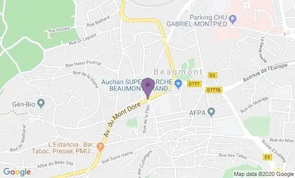 Localisation Banque Postale Agence de Beaumont
