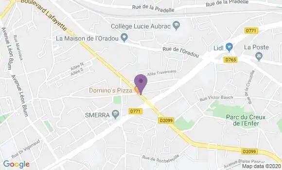 Localisation Banque Postale Agence de Clermont Ferrand Lafayette