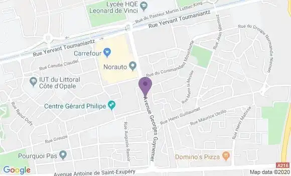 Localisation Banque Postale Agence de Calais Beau Marais