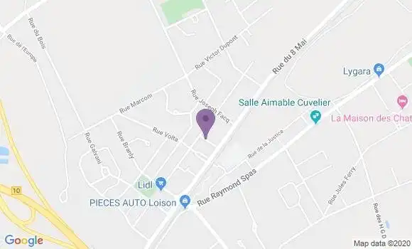 Localisation Banque Postale Agence de Vendin le Vieil