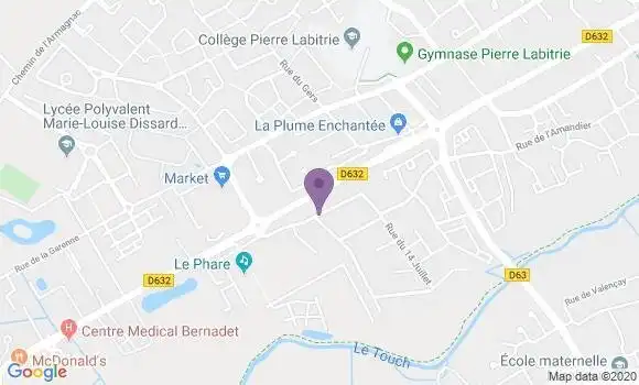 Localisation LCL Agence de Tournefeuille Plaisan