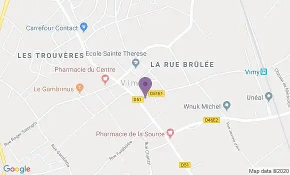 Localisation Banque Postale Agence de Vimy