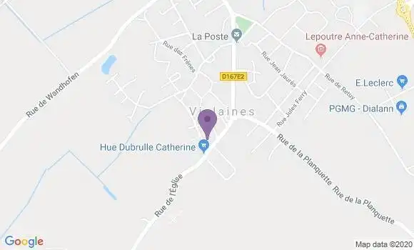 Localisation Banque Postale Agence de Vermelles