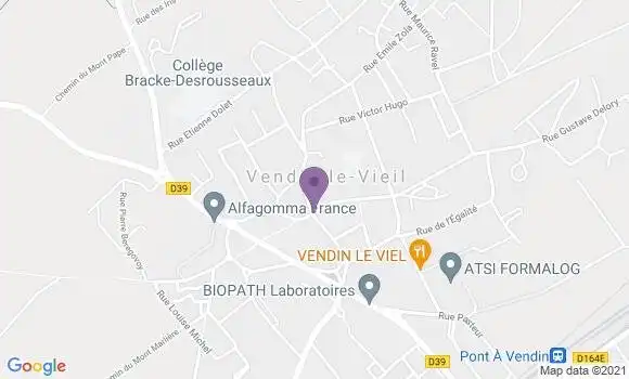 Localisation Banque Postale Agence de Vendin le Vieil