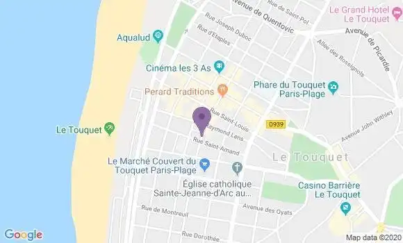 Localisation Banque Postale Agence de Le Touquet Paris Plage