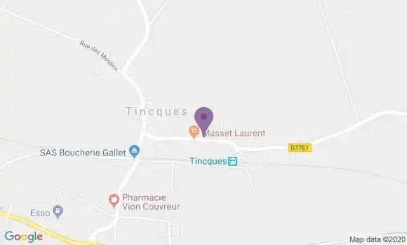 Localisation Banque Postale Agence de Tincques