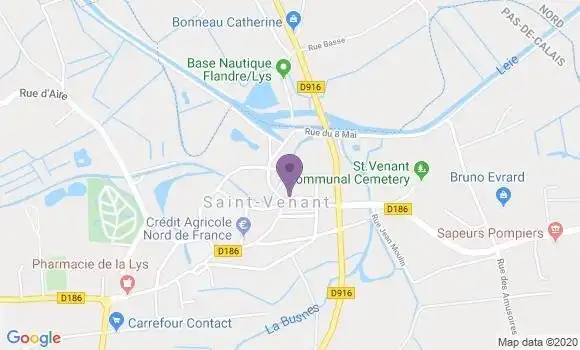 Localisation Banque Postale Agence de Saint Venant