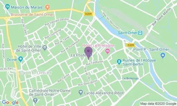 Localisation Banque Postale Agence de Saint Omer