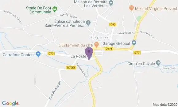 Localisation Banque Postale Agence de Pernes