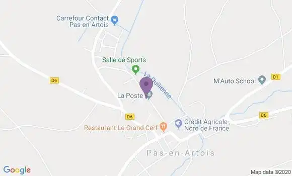 Localisation Banque Postale Agence de Pas en Artois